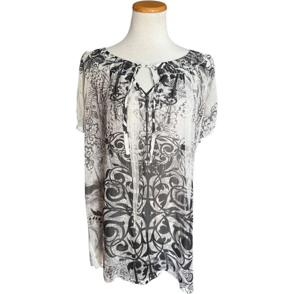 Womens Unity Beach Semi-Sheer Beach Swim Cover Up - Sz S